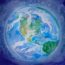 Pastel painting of planet Earth.