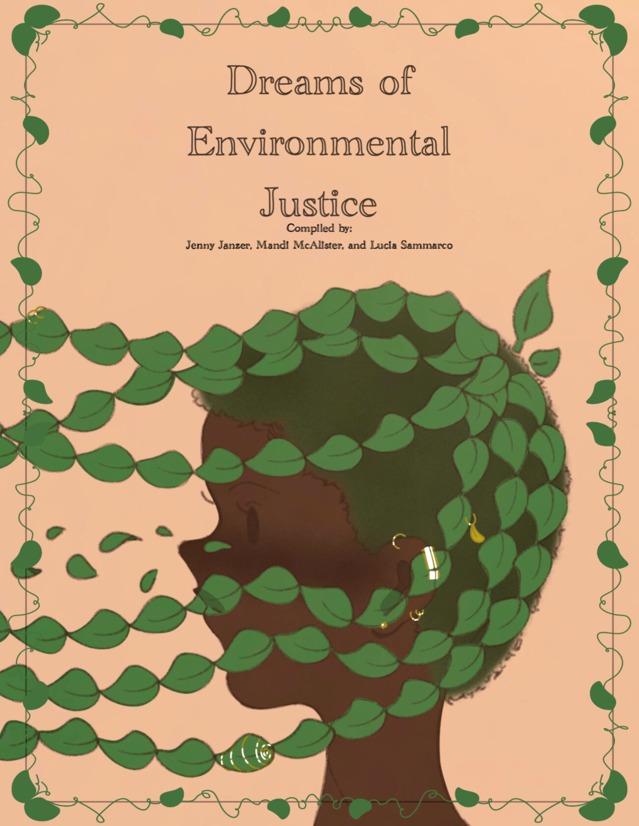 Front cover of the "Dreams of Environmental Justice" zine illustrated by Lucia Sammarco